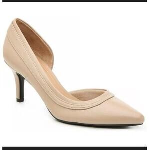 Abella d'Orsay heels"Satine" pump style size 7.5 womens nude Regencycore chic